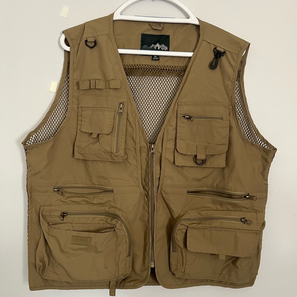 Men's Khaki Adventure Vest‎ Sz 2XL